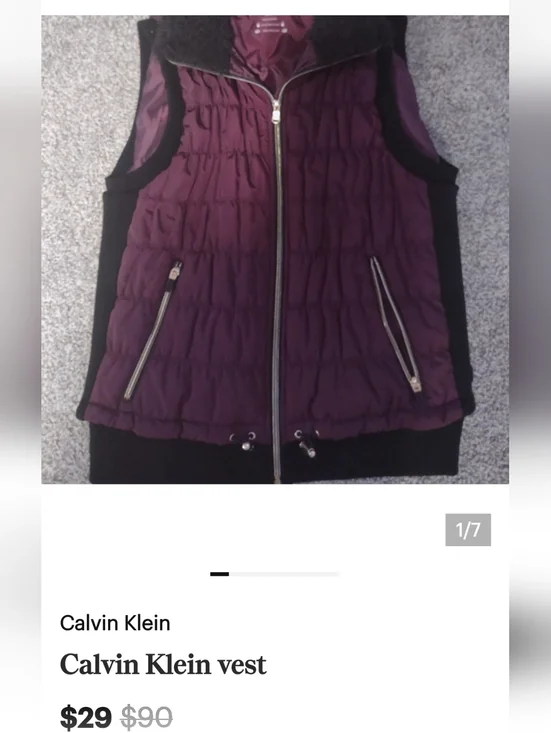 Sleeveless Quilted Vest - Wine - Picture 15 of 16